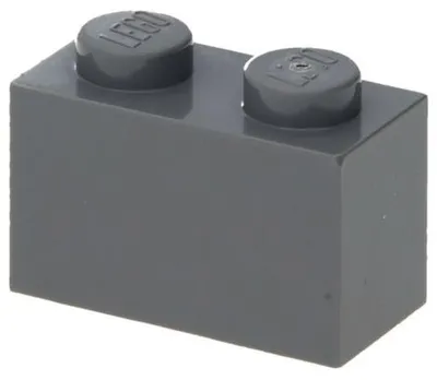 Produktbild von 20x LEGO Stein 1 x 2 (3004) - Dunkelgrau