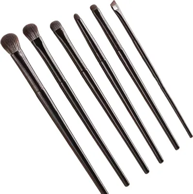 INF Make-up-Pinsel und Lidschattenstifte – 6-teiliges Set Schwarz