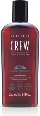 Zdjęcie produktu dla American Crew, Detox, Vegan, Hair Shampoo, For Regulation Of Excessive Sebum, 250 ml