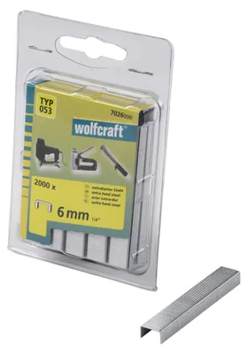 Produktbild von wolfcraft 2000 Breitrückenklammern, extra harter Stahl, Typ 053, Höhe 6 mm - Tac