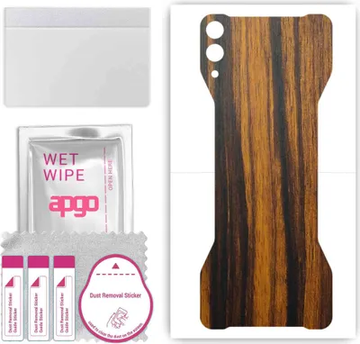 Produktbild von apgo Rückseite Schutzfolie, Skin, kompatibel mit Black Shark 2, Hinten Displayschutzfolie aus Vinylfolie, kratzfest, einfache Montage - Tigerwood