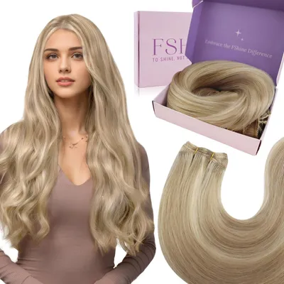 Imagen del producto de Extensiones de cabello natural de 55 cm, con mechones