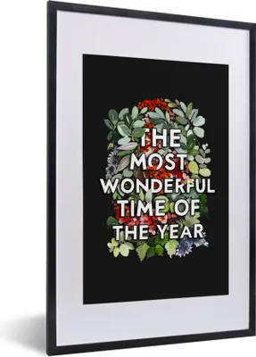 Produktbild von MuchoWow® Gerahmtes Poster Weihnachten - Zitat - Aquarell 40x60 cm - Poster mit Schwarzem Bilderrahmen Wandposter Rahmen Foto Bilder - Poster in Rahmen