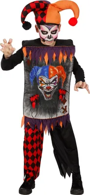 Produktbild von Scary Clown Nar Jongen Kostuum 152