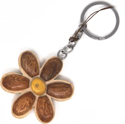 Produktbild von Schlüsselanhänger aus Holz - Blume