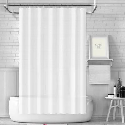Productafbeelding van Ibenzoa® douchegordijn – waterafstotend en schimmelwerend, geschikt voor badkamer en douche, wit, 180 x 200 cm, inclusief 12 stevige ringen