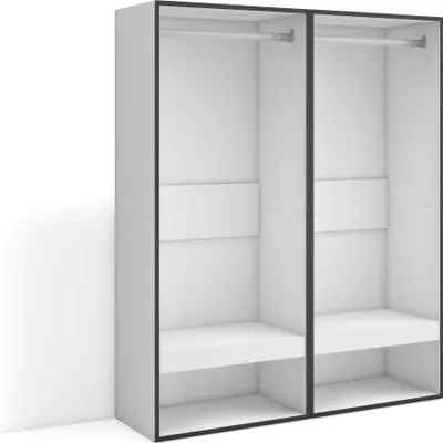 Produktbild von Offener Kleiderschrank, 120x35x145 cm, Für Schlafzimmer, Zimmer, Garderobenschrank, Weiß