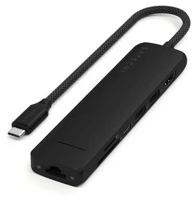 Produktbild von Satechi USB-C Slim Multi-Port Hub (7 in 1), Schwarz