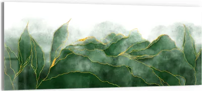 Produktbild von DEQORI Glasbild Echtglas 125x50 cm 'Grüner Wasserfarbverlauf' Wandbild Bild modern Deko
