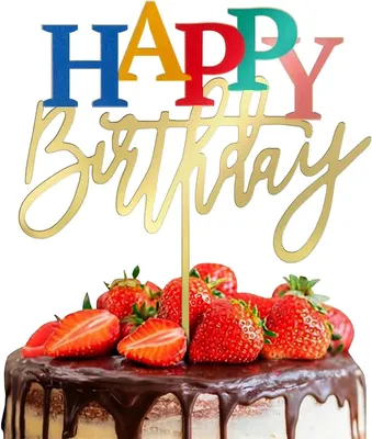 Imagen del producto de Adorno para pastel de cumpleaños, acrílico, 12 x 10 cm, para pasteles de cumpleaños