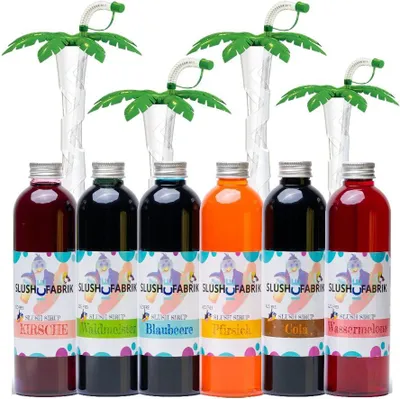 Produktbild von Sirup Partyset AZO-FREI 6x250ml für Slush mit 4 Palmen Grün