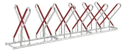 Produktbild von Anlehnparker, Stahl verzinkt, zweiseitige Radeinstellung, Radabstand 540 mm, Tiefstellung, 12er Stand, Länge 3240 mm