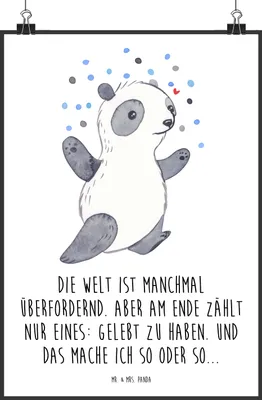Produktbild von Mr. & Mrs. Panda Bild Panda Bipolar DIN A1 - Weiß - Geschenk, Plakat, Bipolare Störung, Wandbild, wanddeko, drucke, Posterdruck