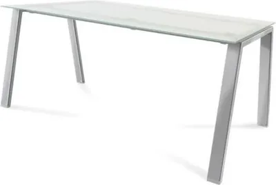 Produktbild von Schreibtisch Blanca BxTxH 160x80x73cm Gestell verchromt Platte Glas satiniert