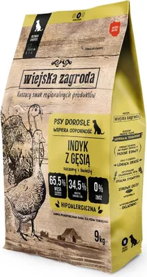 Produktbild von WIEJSKA ZAGRODA Turkey with goose M - trockenfutter für Hunde - 9kg
