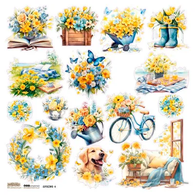 Produktbild von AUFKLEBER - ScrapLove - Frühling 4 Blumengirlanden