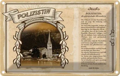 Produktbild von vianmo Blechschild 20x30 cm Polizist Beruf Arbeit