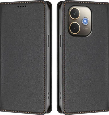 Image de Étui en cuir pour Oppo A5 Pro 4G/A5 Pro 5G, étui à rabat magnétique en cuirPolyuréthaneavec support, noir