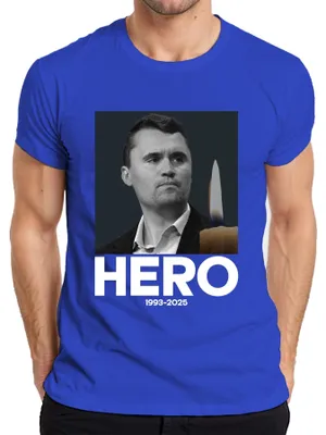 Zdjęcie produktu dla Koszulka męska Charlie Kirk Hero Rest in Peace Republican Advisor President, niebieski, L