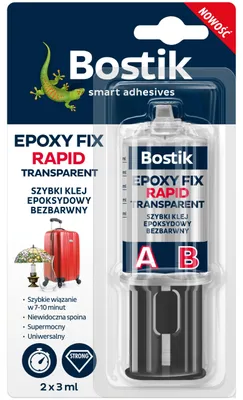 Produktbild von 2K Epoxidkleber transparent, schnellhärtend, Doppelspritze 2x3 ml für Metall Glas Keramik Kunststoff