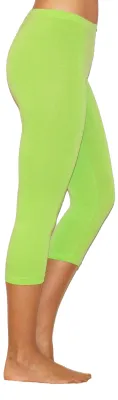 Produktbild von Damen 3/4 Capri Leggings Baumwolle  HELLGRÜN L