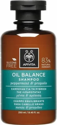 Produktbild von Apivita Oil Balance Shampoo Tiefenreinigungsshampoo für fettige Kopfhaut 250 ml