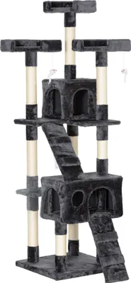 Obrázek produktu pro Fortuna Lai Škrabadlo XXL Kočičí doupě Žebřík Šplhací strom Víceúrovňový Šedý 50x50x170cm
