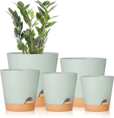 Image de Pots de fleurs avec système de drainage pour plantes d'intérieur