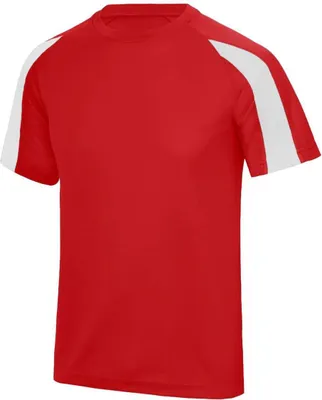 Produktbild von Just Cool JC003 | Contrast Cool Sport T-Shirt + WRAP  - Farbe: Fire Red/Arctic White - Größe: L