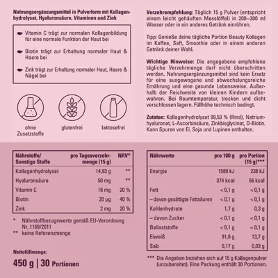 Produktbild von Kollagenpulver 5-in-1 – Kollagen, Hyaluronsäure & Biotin