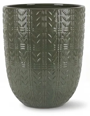 Produktbild von Provencelia Keramik Pflanzkübel Mercure Olive, Ø39 x H51 cm, frostbeständig, handgefertigt, glasiert, Outdoor, Garten, Terrasse, winterfest