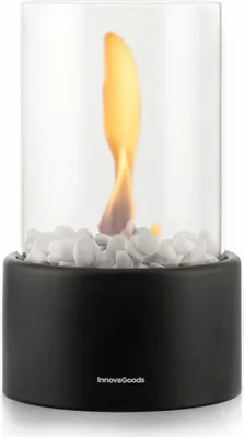 Produktbild von InnovaGoods® Feuerstelle de bioethanol, Feuerstelle de Indoor Tisch, Feuer de Indoor und Outdoor Tisch mit dekorativen Steinen, Feuerstelle de bioethanol tragbar, kompakt, rauchfreie Feuerstelle.