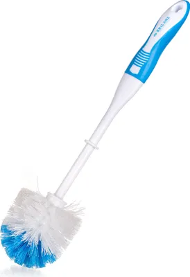Produktbild von Exklusiver WC-Bürste 8x38cm, Weiß/Blau Kunststoff