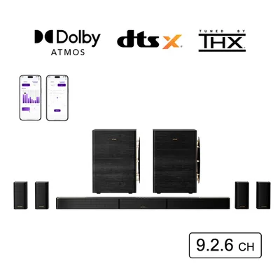 Produktbild von ULTIMEA Skywave X100 Dual 9.2.6 Soundbar mit Dolby Atmos & DTS:X, THX-Tuned, 2x10" Subwoofer, 2000W, 8K Pass-Through, Kabellos