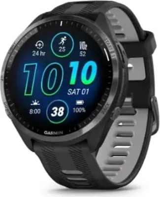 Produktbild von Garmin Forerunner 965 Smartwatch für Unisex, 47,2 mm Größe, Schwarz/Pulvergrau, mehrfarbig, modern