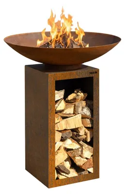 Produktbild von Feuerschale PIO 80 mit Holzlager