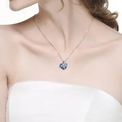 Produktbild von Dame Mode Liebe Herz Anhänger Strass Halskette Schlüsselbein Kette Schmuck Geschenke