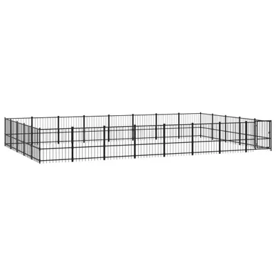 Produktbild von vidaXL Outdoor-Hundezwinger Stahl 37,64 m²