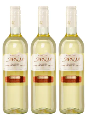 Produktbild von Imiglykos Apelia Gold Label 3x 0,75l | Lieblicher Weißwein| Imiglykos | 11,5% Vol. | Kourtaki | + 20ml Jassas Olivenöl