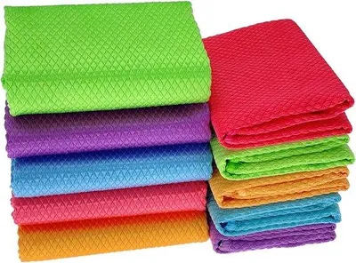 Zdjęcie produktu dla Ściereczki do czyszczenia z mikrofibry Unyqoos®, 40 x 30 cm, zestaw 10 sztuk, 5 kolorów – nie pozostawiają smug i są bardzo chłonne, idealne do czyszczenia okien, samochodów, luster i stali nierdzewnej, wielokrotnego użytku