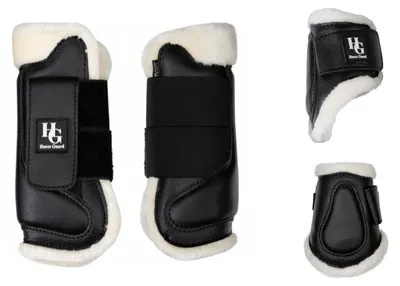 Produktbild von Horseguard Protection Boots, mit Fell, vorne, schwarz, Taglia:S