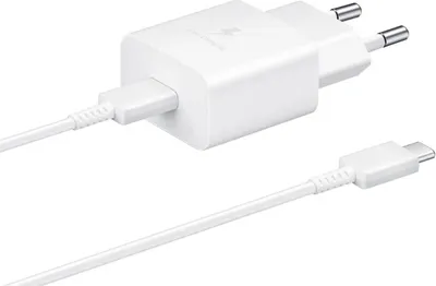 Zdjęcie produktu dla Oryginalna ładowarka Samsung kabel do szybkiego ładowania adapter zasilacz 15W wtyczka typu C biały zasilacz + kabel do ładowania