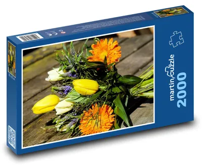 Obrázek produktu pro Puzzle 2000 Jarní květiny - tulipány a kytice - martinpuzzle