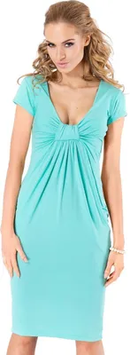Produktbild von Damenn Minikleid Top Kleid V-Ausschnitt ; Mintgrün XL/XXL