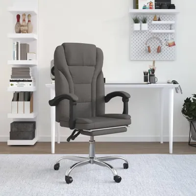 Produktbild von vidaXL Bürostuhl mit Liegefunktion Dunkelgrau Stoff - Bürostuhl Mit Liegefunktion - Bürostühle Mit Liegefunktion - Bürostuhl Mit Relaxfunktion - Schreibtischstuhl