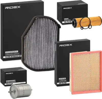 Produktbild von RIDEX Filterset Inspektionspaket Filtersatz passend für MERCEDES-BENZ C-Klasse Limousine (W202) CLK Cabriolet (A208)