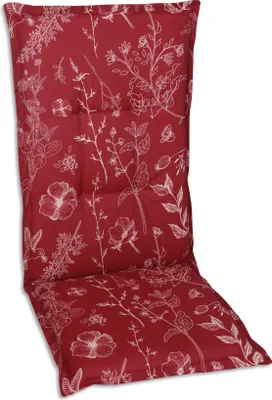 Produktbild von GO-DE Textil, Sesselauflage Hochlehner, Einzelauflage, Farbe: rot, Maße: 120 cm x 50 cm x 6 cm, Rueckenhoehe: 70 cm