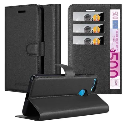 Produktbild von Cadorabo Hülle für Oppo A12 Schutz Hülle in Schwarz Handyhülle Etui Case Cover Magnetverschluss
