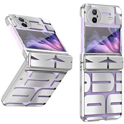 Obrázek produktu pro Pouzdro pro Vivo X Flip, galvanizované průhledné pouzdro s ochranou pantu Stříbro