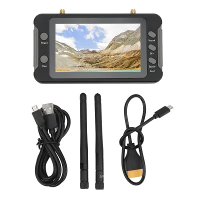 Zdjęcie produktu dla Monitor odbiornika FPV 4,3 cala 5,8 GHz 40-kanałowy wyświetlacz drona RC z funkcją DVR i automatycznym wyszukiwaniem quadkoptera